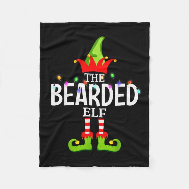 The Bearded Elf Christmas Matching Pajamas  Fleecedecke (Vorderseite)