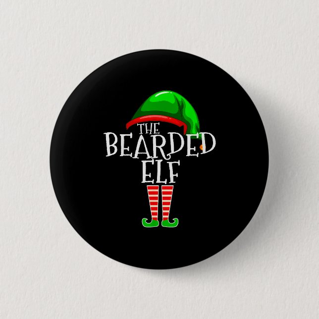 The Bearded Elf Family Matching Group Christmas Be Button (Vorderseite)