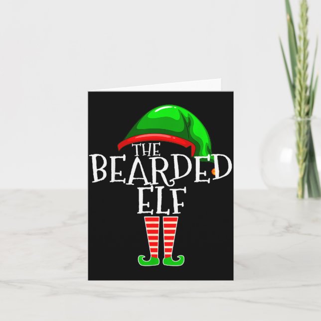The Bearded Elf Family Matching Group Christmas Be Karte (Vorderseite)