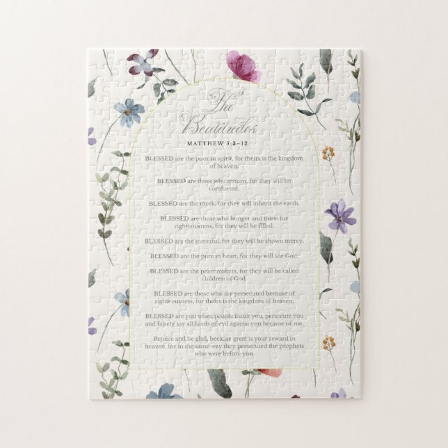 The Beatitudes Matthew 5:3–12 Floral Scripture Puzzle (Vertikal)