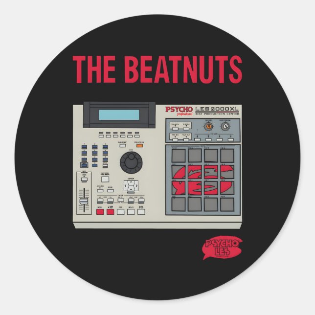 The Beatnut Akai MPC 2000 Xl Runder Aufkleber (Vorderseite)