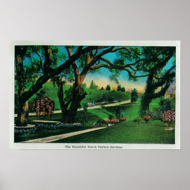 The Beautiful Busch Sunken GardensPasadena, CA Poster (Vorne)