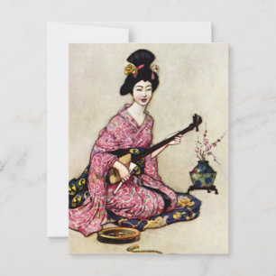 "The Beautiful Dancer of Yedo" von Warwick Goble Postkarte