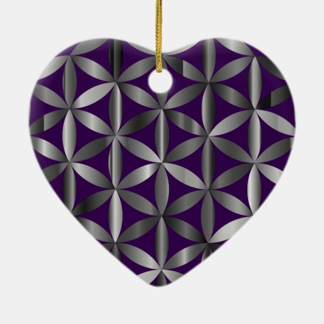 The Beautiful Flower of Life Valentines Day Tree  Keramik Ornament (Hinten)