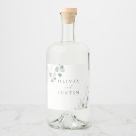 The Beautiful Wedding: Green Leaf Elegance Wedding Alkoholflaschenetikett