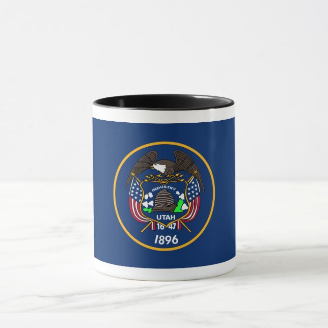 The Beehive State Industry Flag of Utah Frosted Gl Tasse (Zentrum)