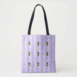 The bees in lilac background