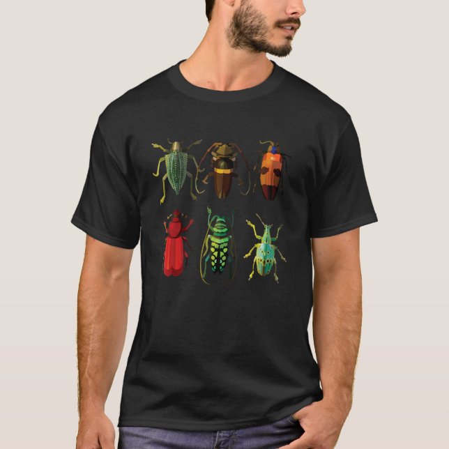 The Beetles on Blue  Men and Womens  Boys and GIrl T-Shirt (Vorderseite)
