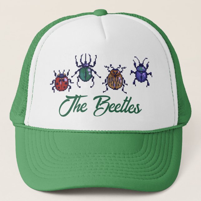 The Beetles, pixelart Truckerkappe (Vorderseite)