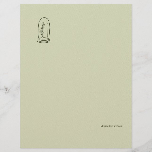 The Bell Jar- Botanists Pause- Minimal Briefbogen (Vorderseite)