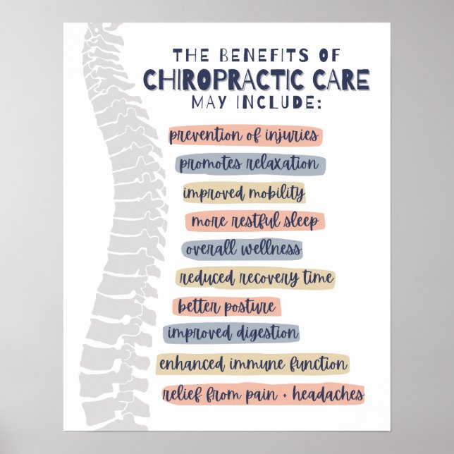 The benefits of chiropractic care may include poster (Vorne)