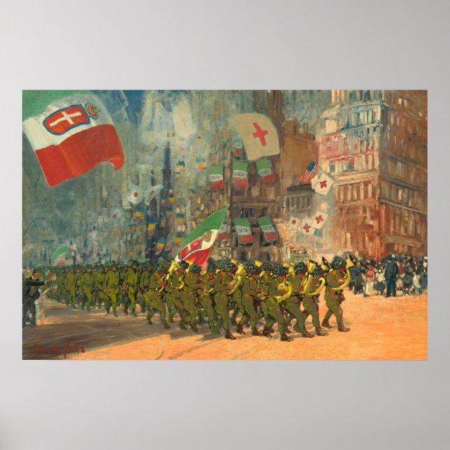 The Bersaglieri - George Luks Fine Art Poster (Vorne)