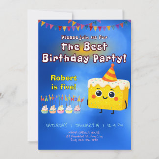 The Best Birthday Party Cake Invitation Einladung