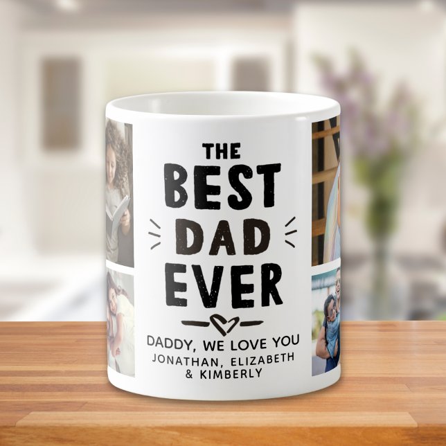 The Best Dad Ever Cute Photo Collage for Dad Kaffeetasse (Von Creator hochgeladen)