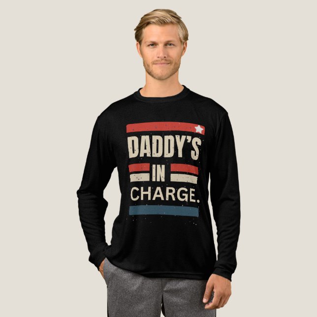 The Best “Daddy” T-Shirt Sayings Daddy's In Charge Tri-Blend Shirt (Volle Vorderseite)