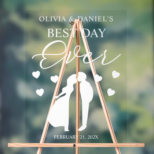 The Best Day Ever Personalized Wedding Acrylschild (Neutral)