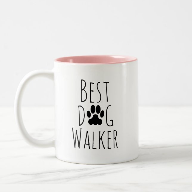 The best dog walker ever. zweifarbige tasse (Links)