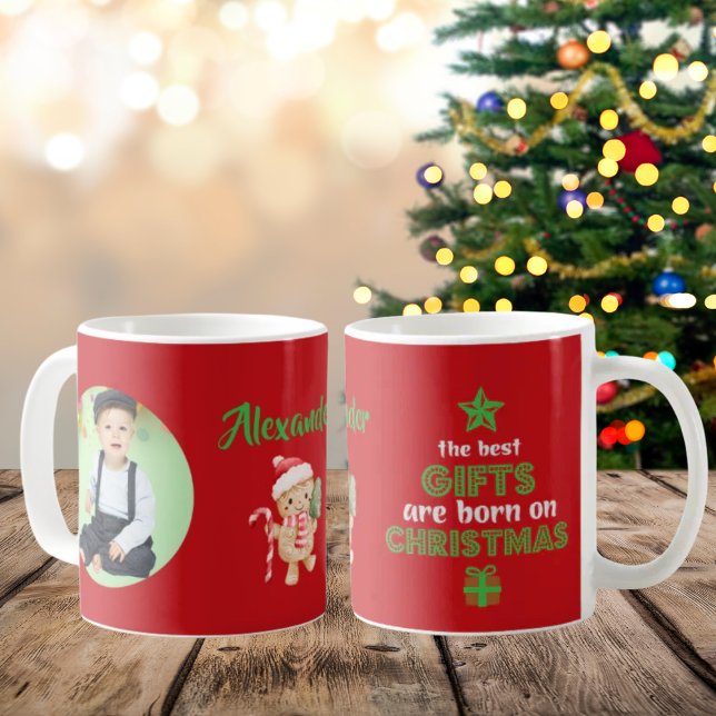 The Best Gift are Born on Christmas Photo Kaffeetasse (Von Creator hochgeladen)