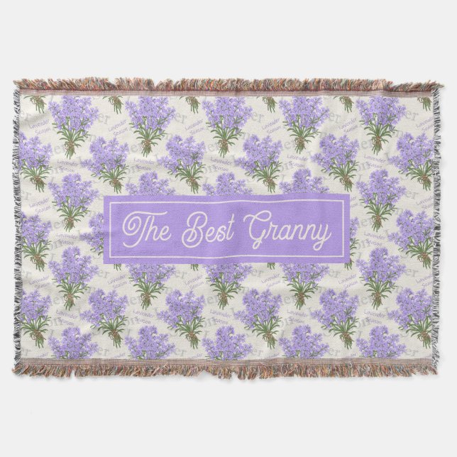 The Best Granny Lavender Floral Cozy Fleece Blanke Decke (Vorderseite)