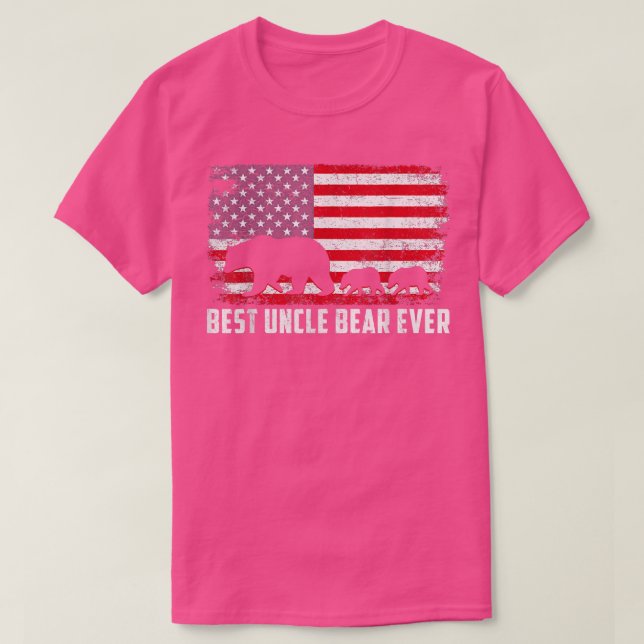 The Best Oncle Bear Ever USA American Flag Father' T-Shirt (Design vorne)