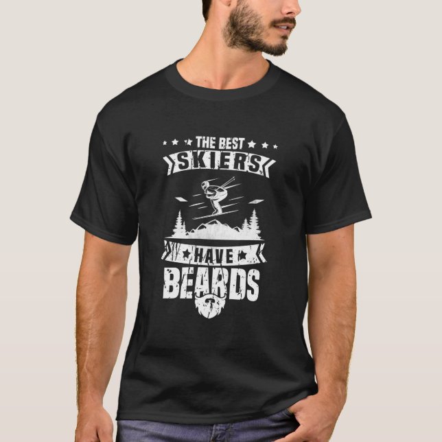 The Best Skiers Have Beards Skier Ski Mountains Sk T-Shirt (Vorderseite)