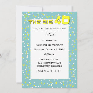 "THE BIG 40" 40. Geburtstag Einladung