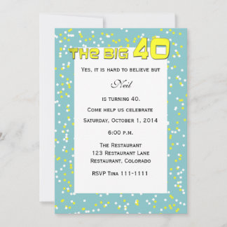 "THE BIG 40" 40. Geburtstag Einladung