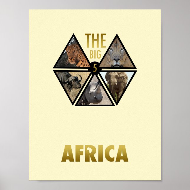 The Big 5 Africa 11" x 8,5" Poster (Vorne)