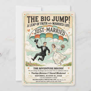 The Big Jump Gazette Hochzeit Einladung