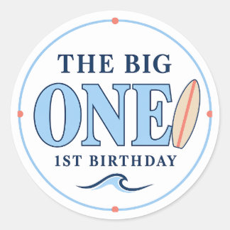 The Big One 1. Geburtstag Surfboard Aufkleber