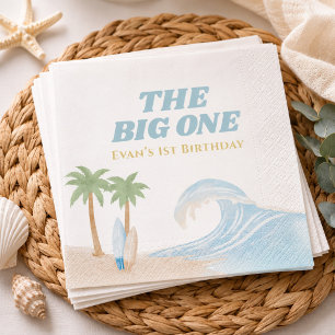 The Big One Beach Surf Sommer Wasserfarbe Küste Serviette