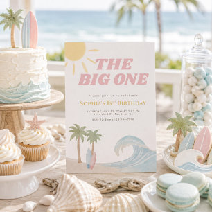 The Big One Pink Beach Surf Sommer Küste Einladung