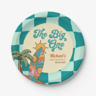 The Big One Retro Surfbrett Sommer 1. Geburtstag Pappteller