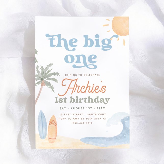 The Big One Surf 1. Geburtstag Einladung (Von Creator hochgeladen)