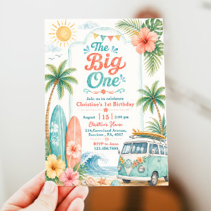 The Big One Surf Beach 1. Geburtstag Einladung