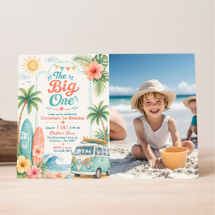 The Big One Surf Beach 1. Geburtstag Einladung