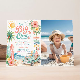 The Big One Surf Beach 1. Geburtstag Einladung