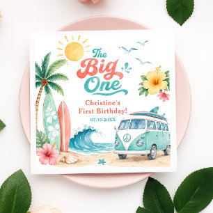 The Big One Surf Beach 1. Geburtstagsfeier Serviette