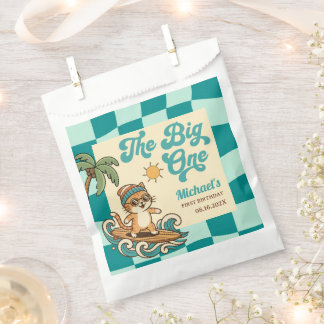 The Big One Surfer Cat Retro Summer 1st Birthday  Geschenktütchen