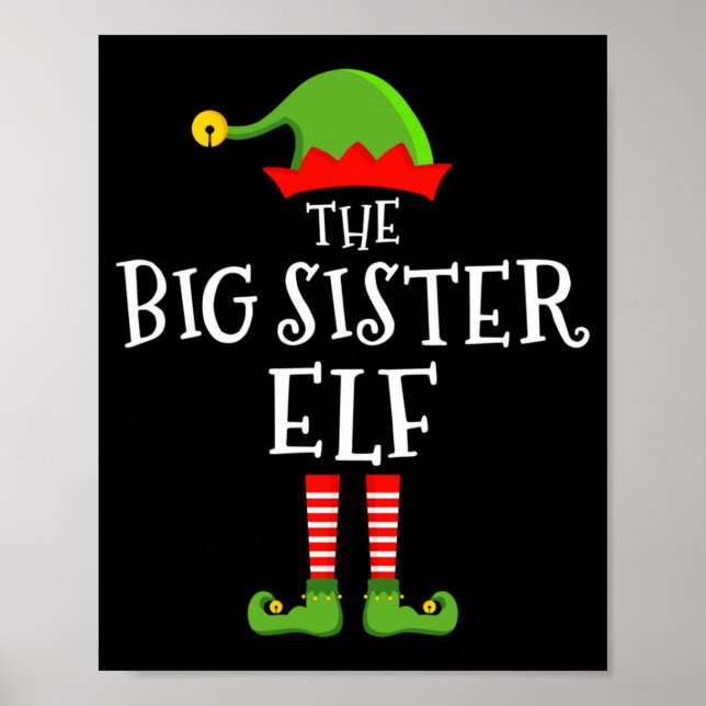 The Big Sister Elf Funny Christmas Matching Family Poster (Vorne)