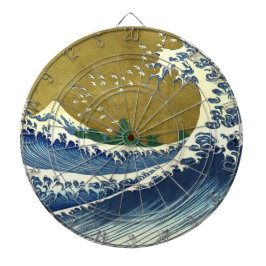 The Big Wave (Blau und Gold) (Katsushika Hokusai) Dartscheibe