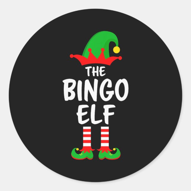 The Bingo Elf Matching Family Christmas  Runder Aufkleber (Vorderseite)