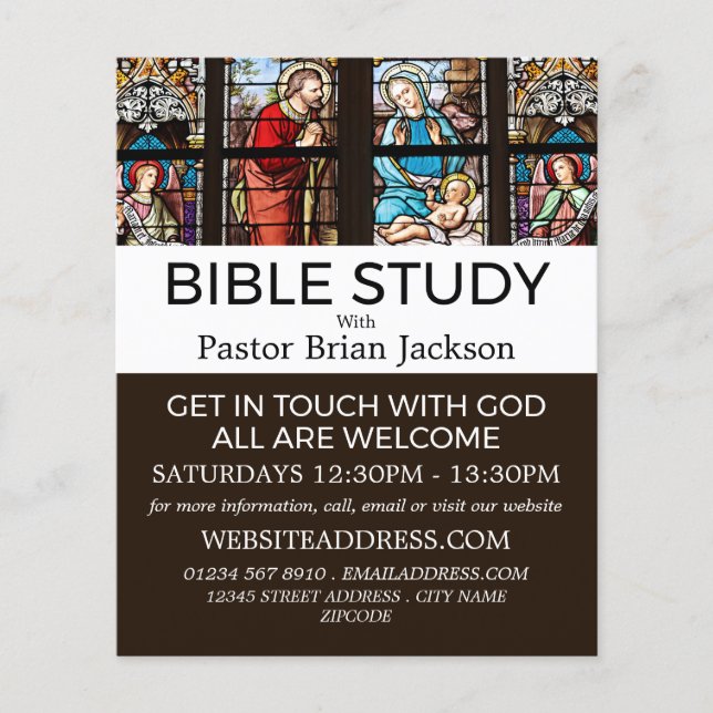 The Birth of Christ, Christian Bible Class Advert Flyer (Vorne)