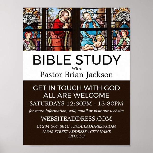 The Birth of Christ, Christian Bible Class Advert Poster (Vorne)