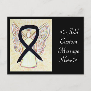 The Black Awareness Ribbon Angel Custom Art Postka Postkarte