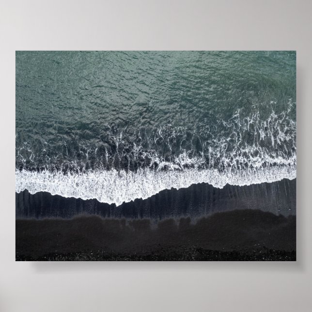 The black beach in Iceland Poster (Vorne)