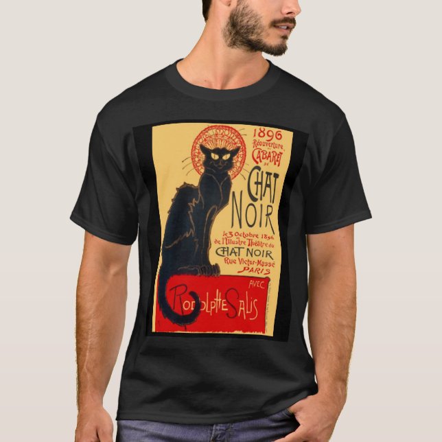 The Black Cat, Le Chat Noir, Art T-Shirt (Vorderseite)