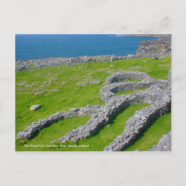 The Black Fort, Inis Mor, Aran Islands, Irland Postkarte (Vorderseite)