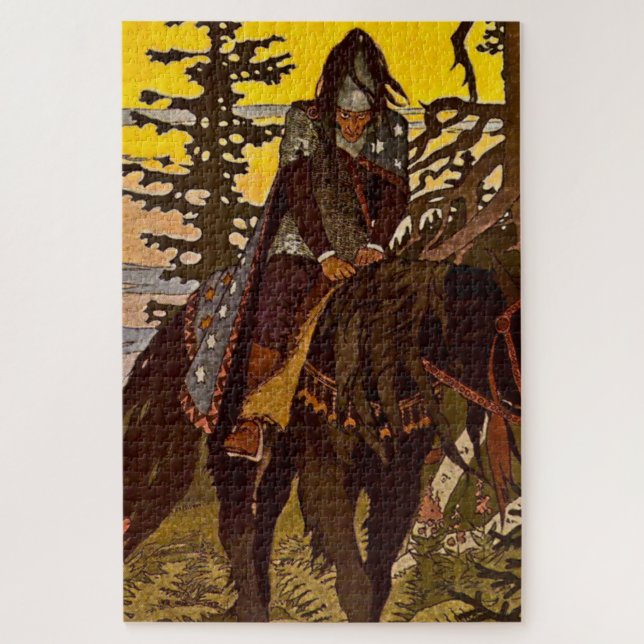 "The Black Knight" von Ivan Bilibin Puzzle (Vertikal)
