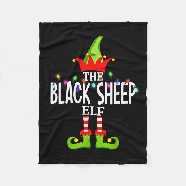 The Black Sheep Elf Christmas Matching Pajamas  Fleecedecke (Vorderseite)